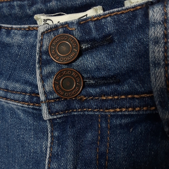 Indigo Rein Jeans Women Juniors Size 7 Ankle Skinny Distressed 2 Button Closure - Picture 5 of 16